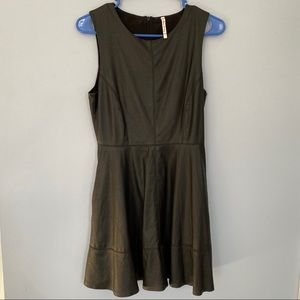 Willow & Clay Faux Leather Sleeveless Skater Dress - Size: 2